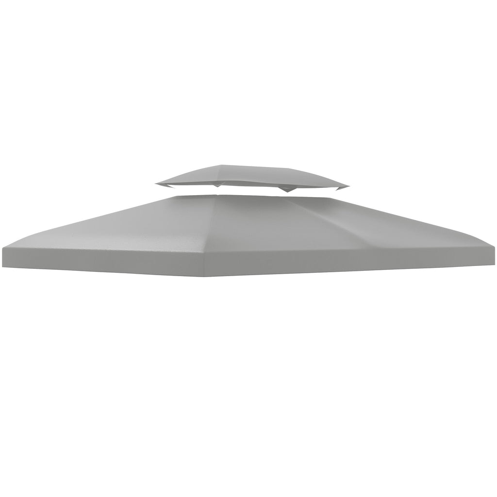 13.1' x 9.8' 2-Tier Gazebo Replacement Canopy (Top Only), Light Grey