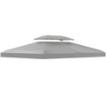 13.1' x 9.8' 2-Tier Gazebo Replacement Canopy (Top Only), Light Grey