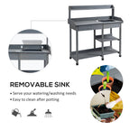 Deluxe Outdoor Potting Table with Sink & Storage Solutions for Patio, Courtyards, Balcony