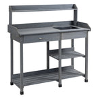Deluxe Outdoor Potting Table with Sink & Storage Solutions for Patio, Courtyards, Balcony
