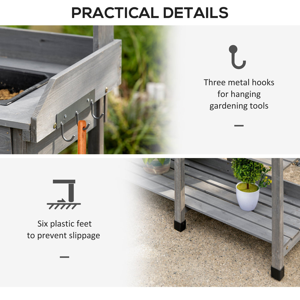Deluxe Outdoor Potting Table with Sink & Storage Solutions for Patio, Courtyards, Balcony