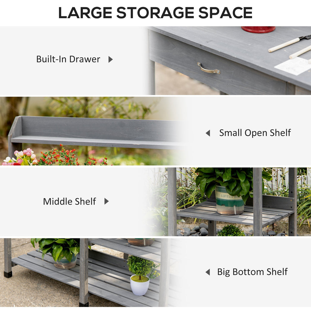 Deluxe Outdoor Potting Table with Sink & Storage Solutions for Patio, Courtyards, Balcony