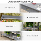 Deluxe Outdoor Potting Table with Sink & Storage Solutions for Patio, Courtyards, Balcony