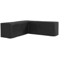 L-Shaped 420D Oxford Fabric Rattan Corner Sofa Cover with PU Coating, Black, 250x250x79cm
