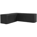 L-Shaped 420D Oxford Fabric Rattan Corner Sofa Cover with PU Coating, Black, 250x250x79cm