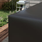 L-Shaped 420D Oxford Fabric Rattan Corner Sofa Cover with PU Coating, Black, 250x250x79cm