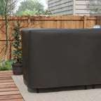 L-Shaped 420D Oxford Fabric Rattan Corner Sofa Cover with PU Coating, Black, 250x250x79cm