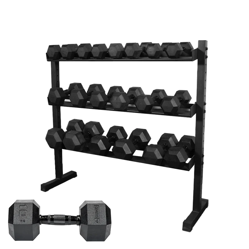 5-25kg Black Hex Dumbbell Set (10 Pair)