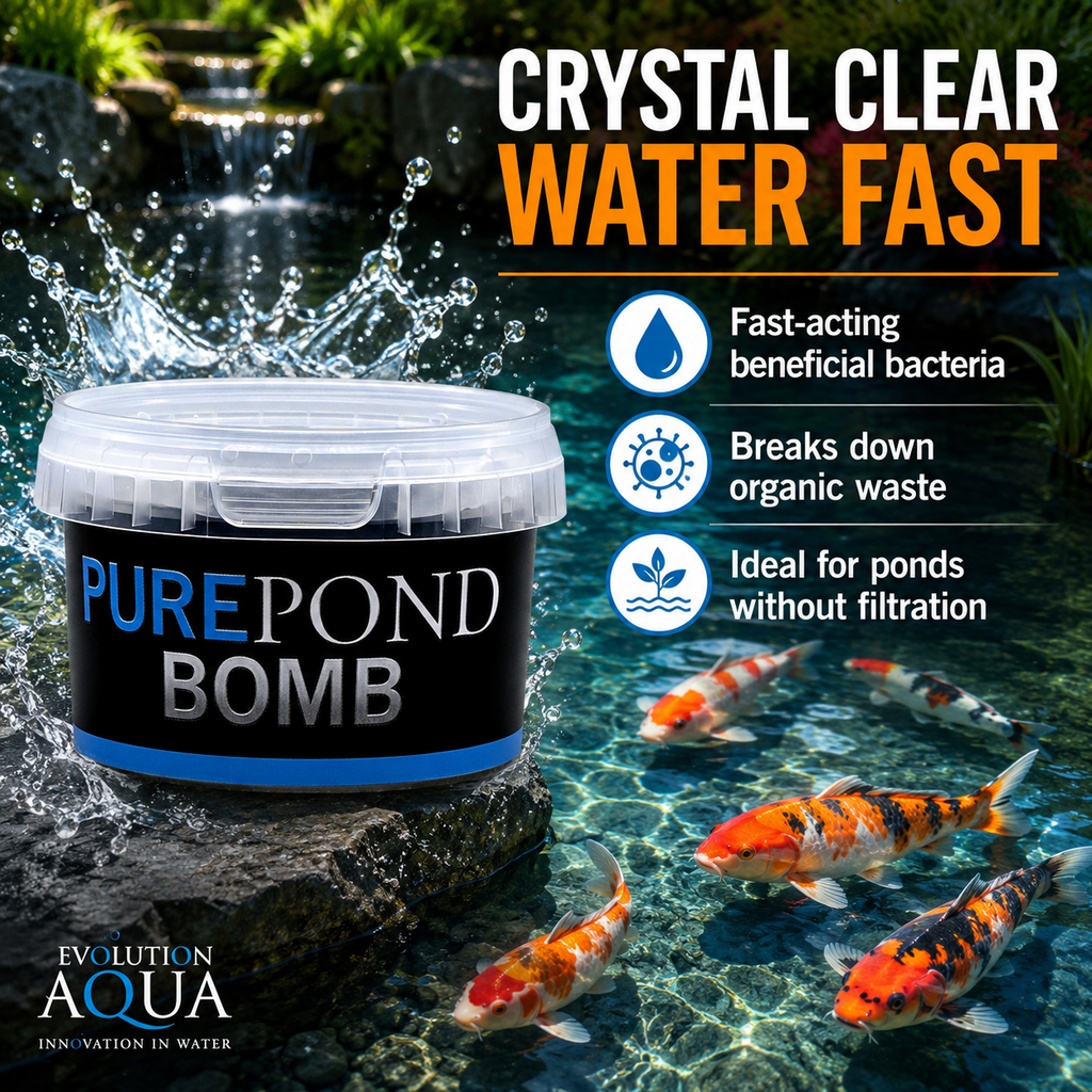 Evolution Aqua Pure Pond Bomb- Fast Acting Pond Bacteria & Waste Clarifier for Koi Ponds