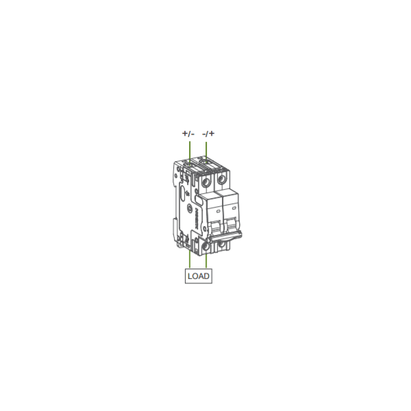 Noark 50A 2-Pole 360V Non-polarised DC Solar Circuit Breaker