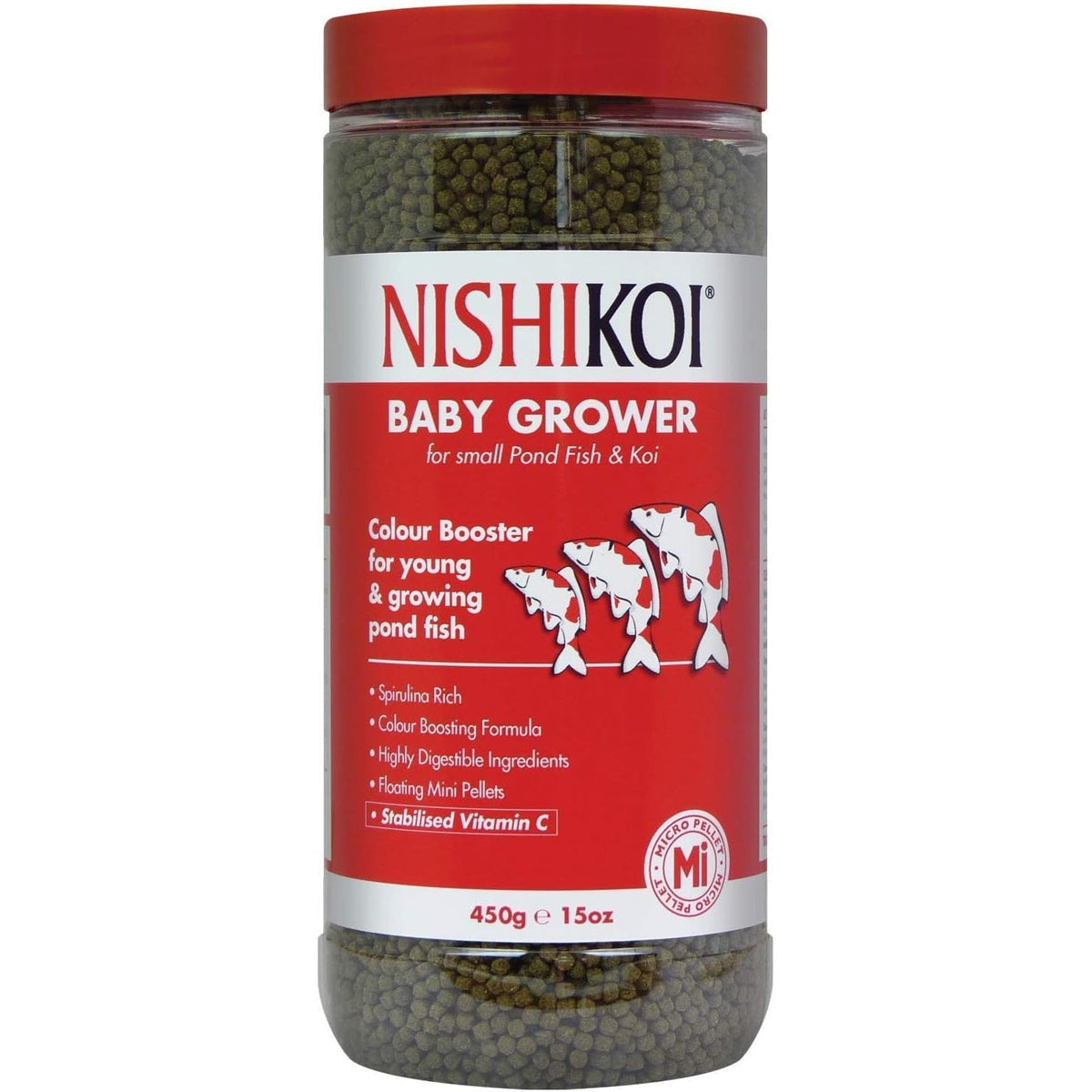 Nishikoi Baby Grower Colour Booster Pellets 450g