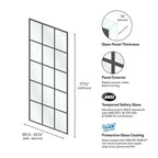Slider Door Panels - Left Hand French Silk Screen Sliding Glass Shower Door Panel
