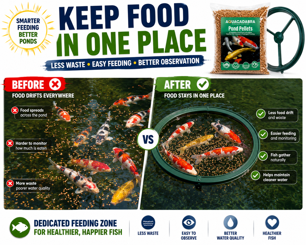 Aquacadabra Fun in the Sun Pond Feeding Bundle – Premium Pellets & Floating Feeding Ring