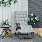 Reclining Zero Gravity Chair w/ Adjustable Backrest, Folding Garden Sun Lounger, Light Grey