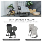 Reclining Zero Gravity Chair w/ Adjustable Backrest, Folding Garden Sun Lounger, Light Grey