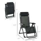 Reclining Zero Gravity Chair w/ Adjustable Backrest, Folding Garden Sun Lounger, Light Grey