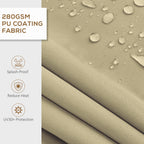 12' x 10' Retractable Awning, UV-Resistant 280GSM Sunshade Shelter for Deck & Balcony, Beige