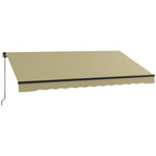 12' x 10' Retractable Awning, UV-Resistant 280GSM Sunshade Shelter for Deck & Balcony, Beige