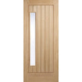 Newbury Oak Unfinished External Door w/ 1 Frosted Double Glazed Light Panel - All Sizes