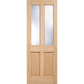 Richmond Oak Unfinished 2 Clear Bevelled Light Panels Internal Door - All Sizes