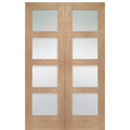 Shaker Internal Oak Rebated Door Pair with Clear Glass