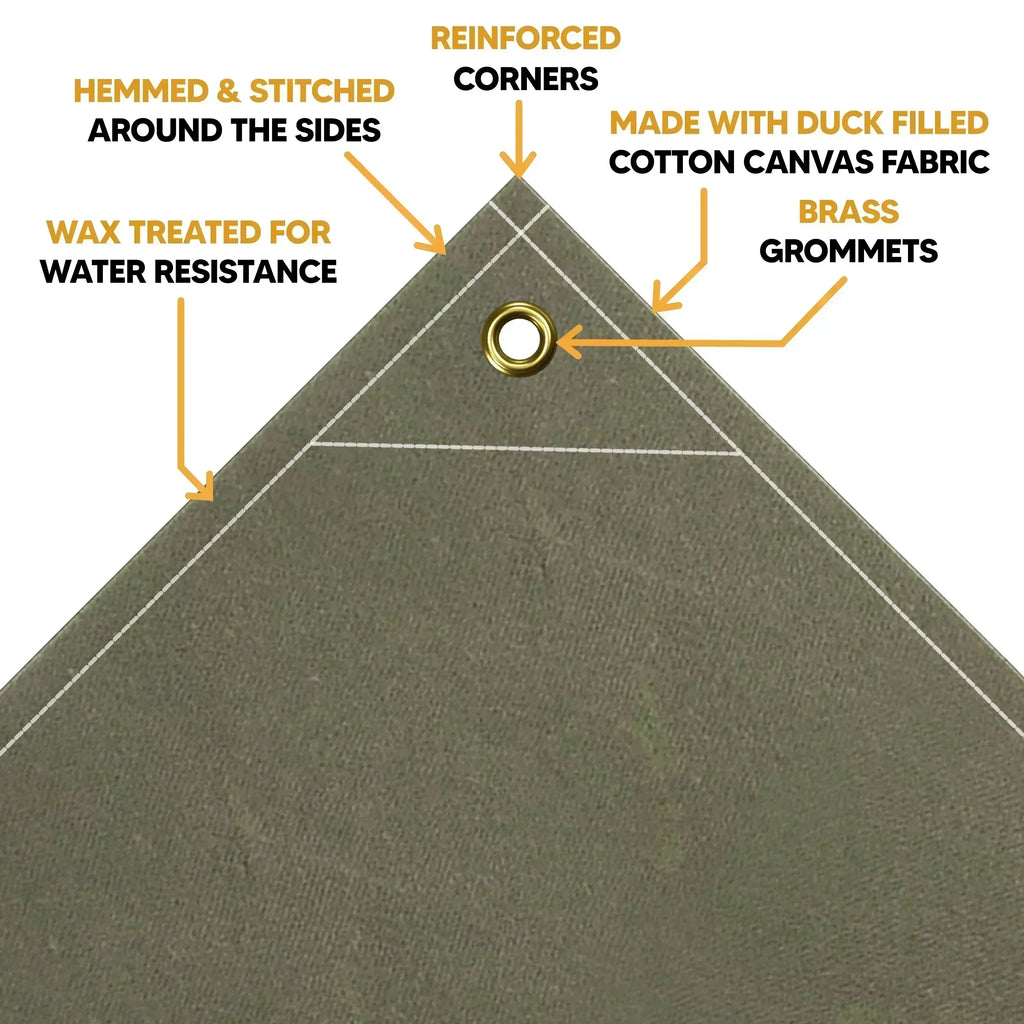 Olive Drab Canvas Tarp 10' x 12'
