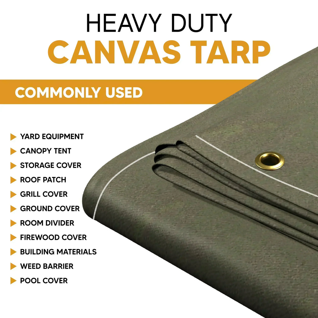 Olive Drab Canvas Tarp 10' x 16'