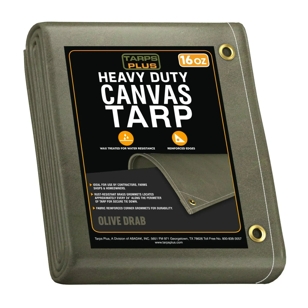 Olive Drab Canvas Tarp 20' x 20'