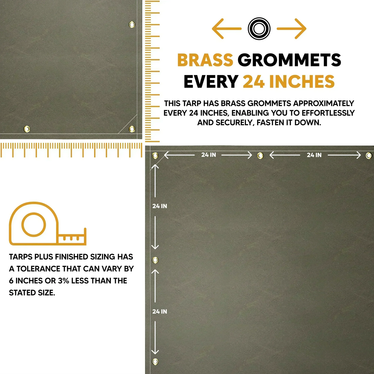 Olive Drab Canvas Tarp 5' x 7'