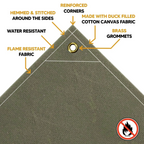 Fire Retardant Canvas Tarp 12' x 16'