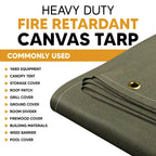 Fire Retardant Canvas Tarp 12' x 20'