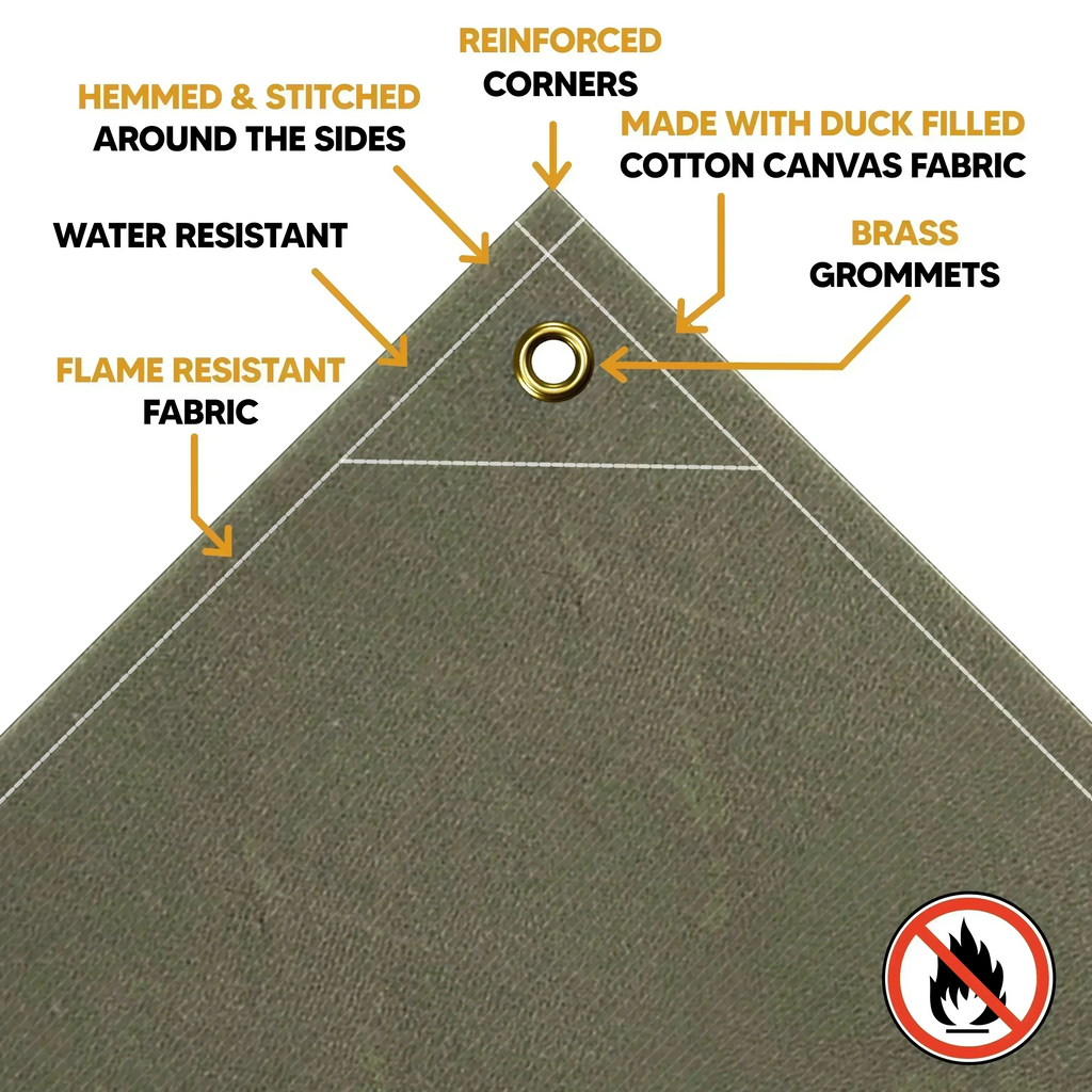 Fire Retardant Canvas Tarp 20' x 20'