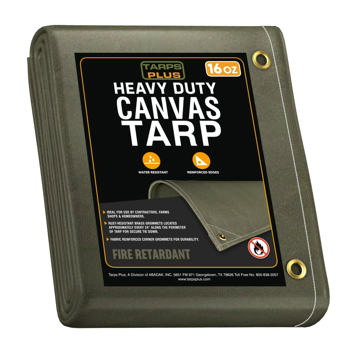 Fire Retardant Canvas Tarp 6' x 10'