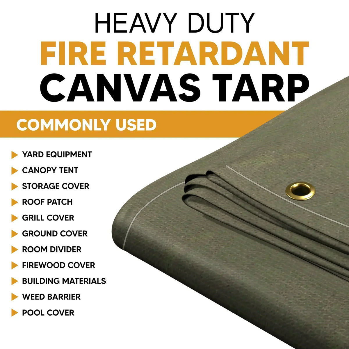 Fire Retardant Canvas Tarp 8' x 10'