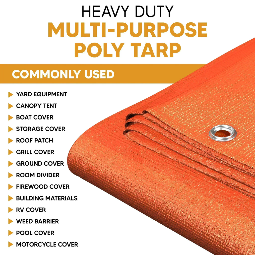 Orange Poly Tarp 20' x 40'