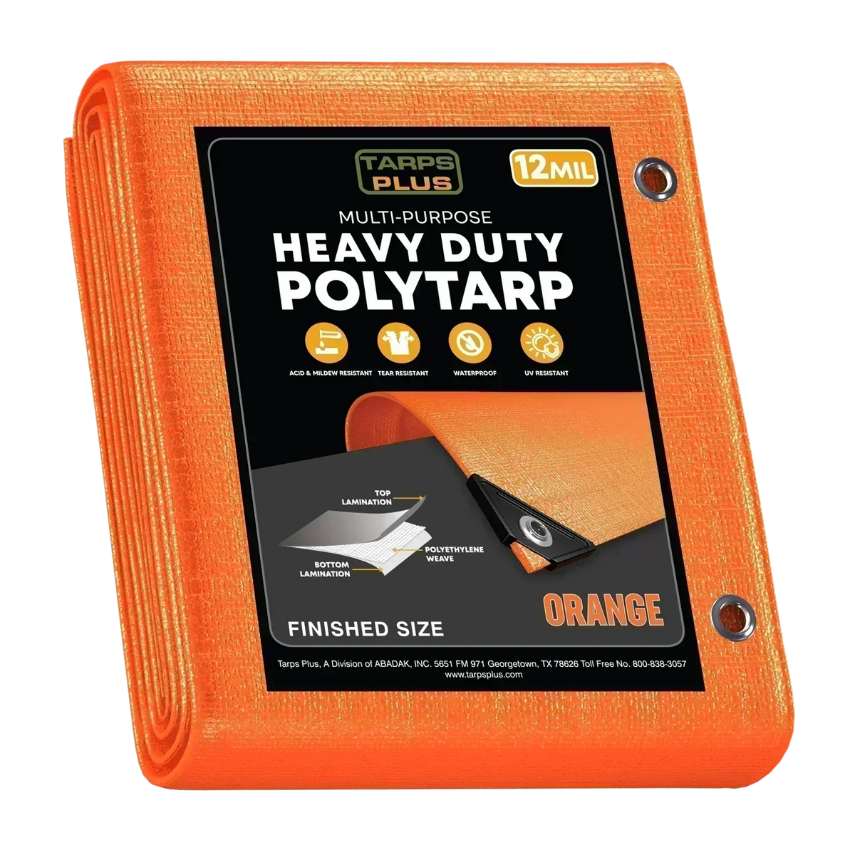 Orange Poly Tarp 8' x 10'
