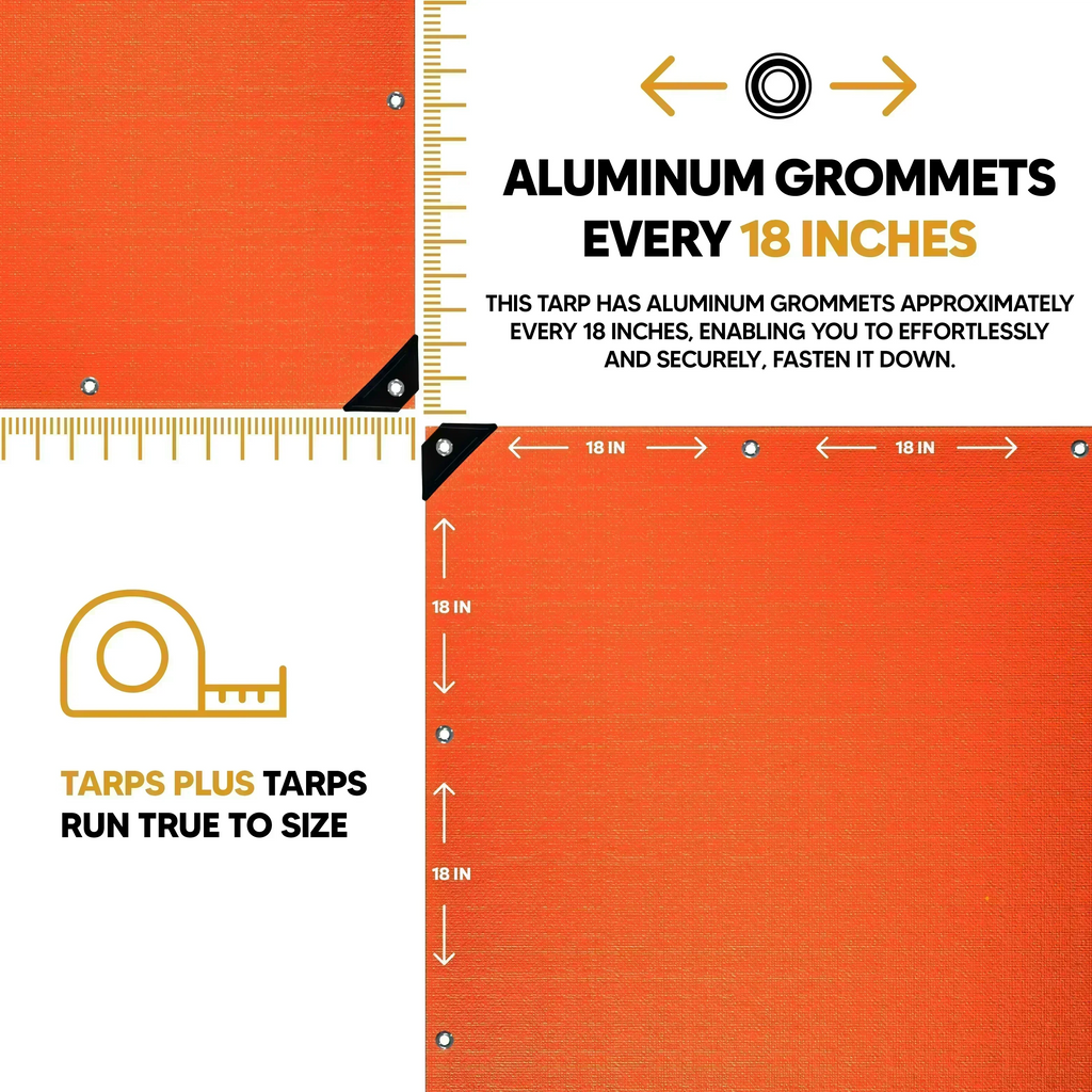 Orange Poly Tarp 10' x 10' - Case of 10