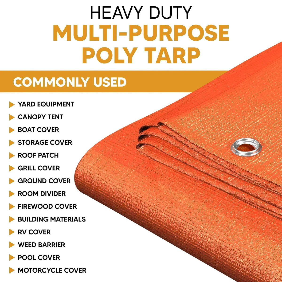 Orange Poly Tarp 16' x 20' - Case of 3