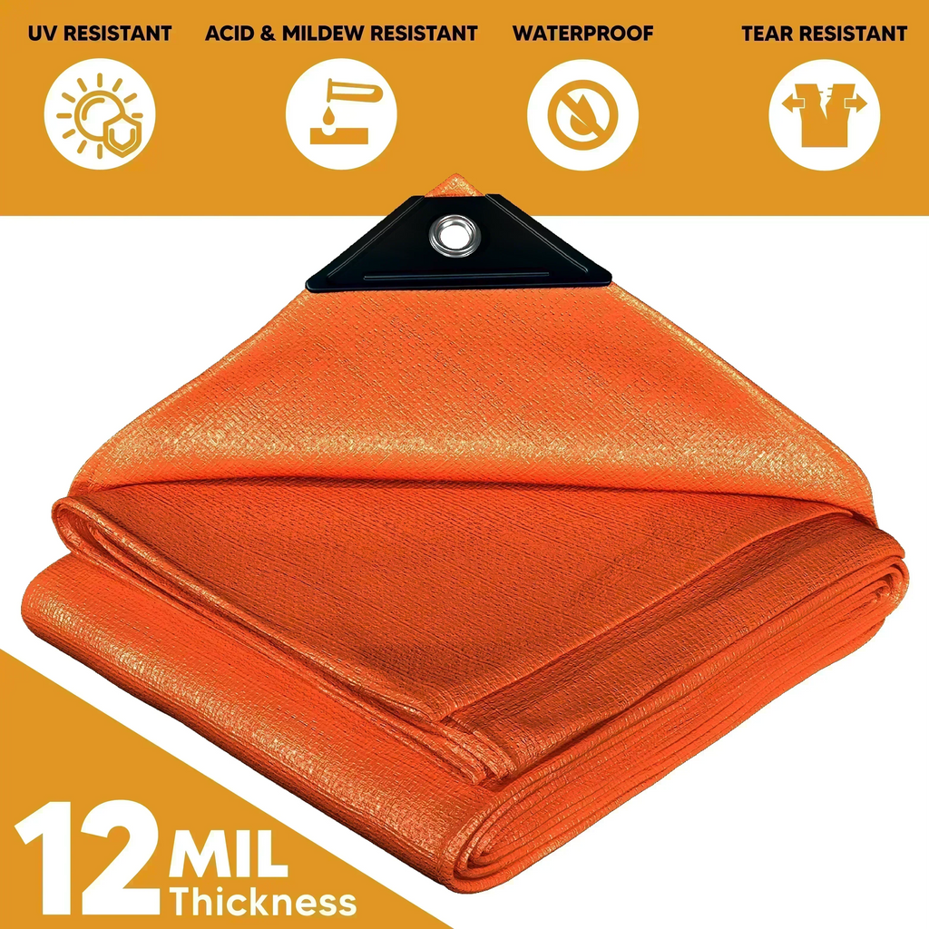 Orange Poly Tarp 30' x 30' - Case of 1