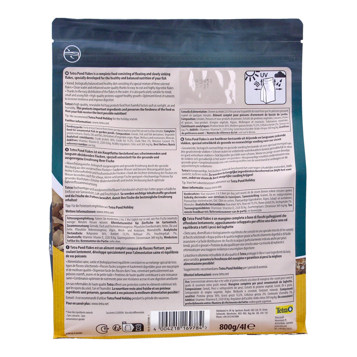 Tetra Pond Flake Food 800g - Complete Fish Nutrition