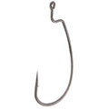 Owner Soft Bait EWG Hook showing a wide gap, sharp point, and an offset eye for securely attaching soft bait lures in fishing tackle applications.