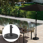 22kg Round HDPE Garden Umbrella Base for 38mm or 48mm Outdoor Umbrella Poles, Black