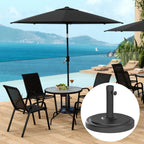 22kg Round HDPE Garden Umbrella Base for 38mm or 48mm Outdoor Umbrella Poles, Black