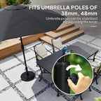 22kg Round HDPE Garden Umbrella Base for 38mm or 48mm Outdoor Umbrella Poles, Black