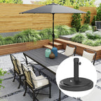 22kg Round HDPE Garden Umbrella Base for 38mm or 48mm Outdoor Umbrella Poles, Black