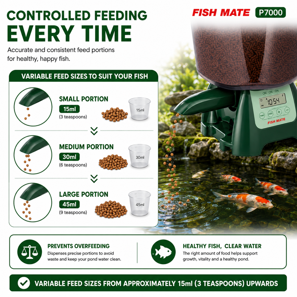 Fish Mate P7000 Automatic Koi Pond Fish Feeder