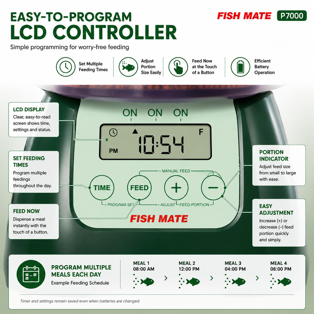 Fish Mate P7000 Automatic Koi Pond Fish Feeder