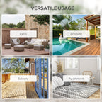 4-Piece Folding Chair Set, Outdoor Furniture Set with Mesh Fabric & Armrests, Black
