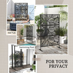 6.5FT Decorative Privacy Screen with Expansion Screws for Garden Pool Hot Tub, Leaf Style