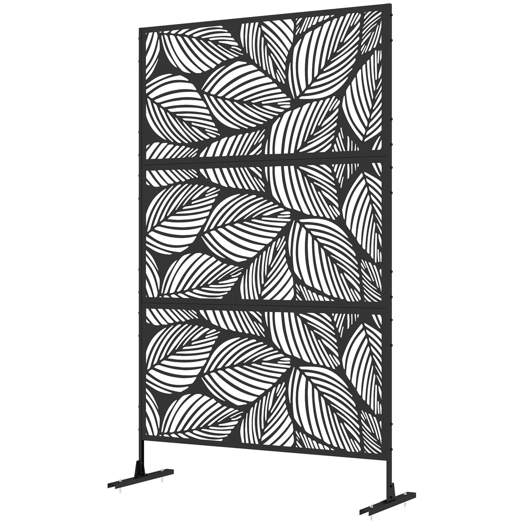 6.5FT Decorative Privacy Screen with Expansion Screws for Garden Pool Hot Tub, Leaf Style